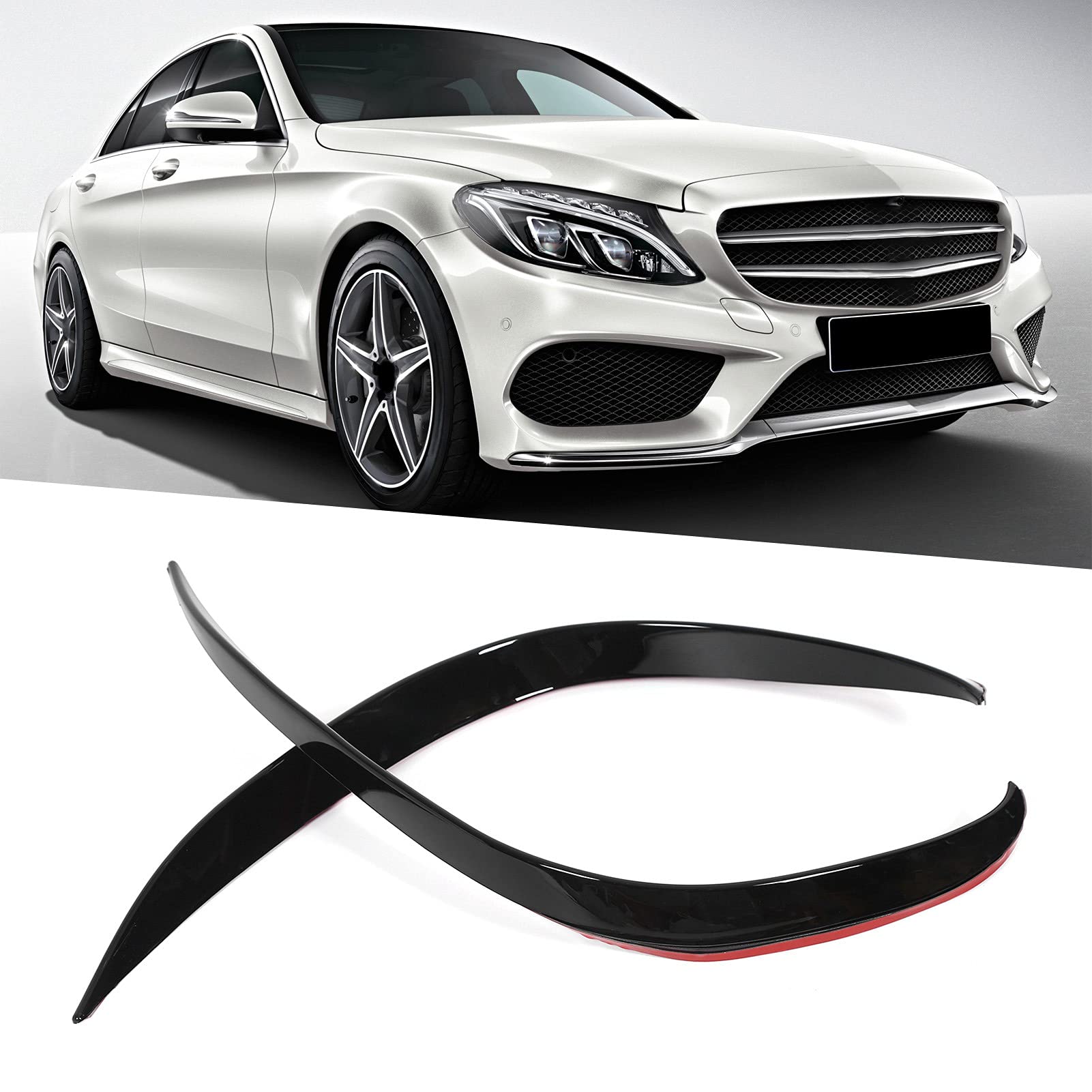 Frontstoßstangenflosse, 2 Stück Frontstoßstangenflosse Canard Splitter Ersatz für Mercedes C-Klasse W205 AMG-Line 2019+ von Deror