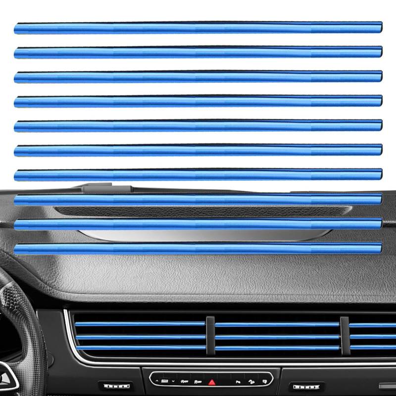 10 Stück Auto Lüftungsschlitz Dekoration - Car Air Vent Decoration - 20cm Auto Styling Zierleisten Lüftungsgitter Innenausstattung Streifen | Für Die Meisten Lüftungsschlitze von Derwrtup