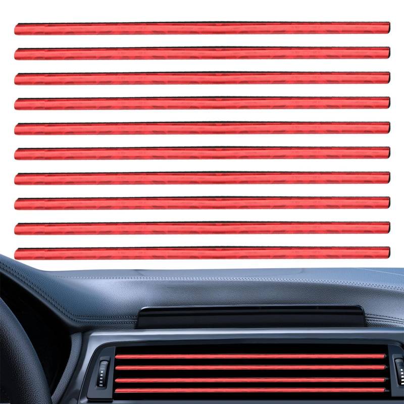 10 Stück Auto Lüftungsschlitz Dekoration - Car Air Vent Decoration - 20cm Auto Styling Zierleisten Lüftungsgitter Innenausstattung Streifen | Für Die Meisten Lüftungsschlitze von Derwrtup