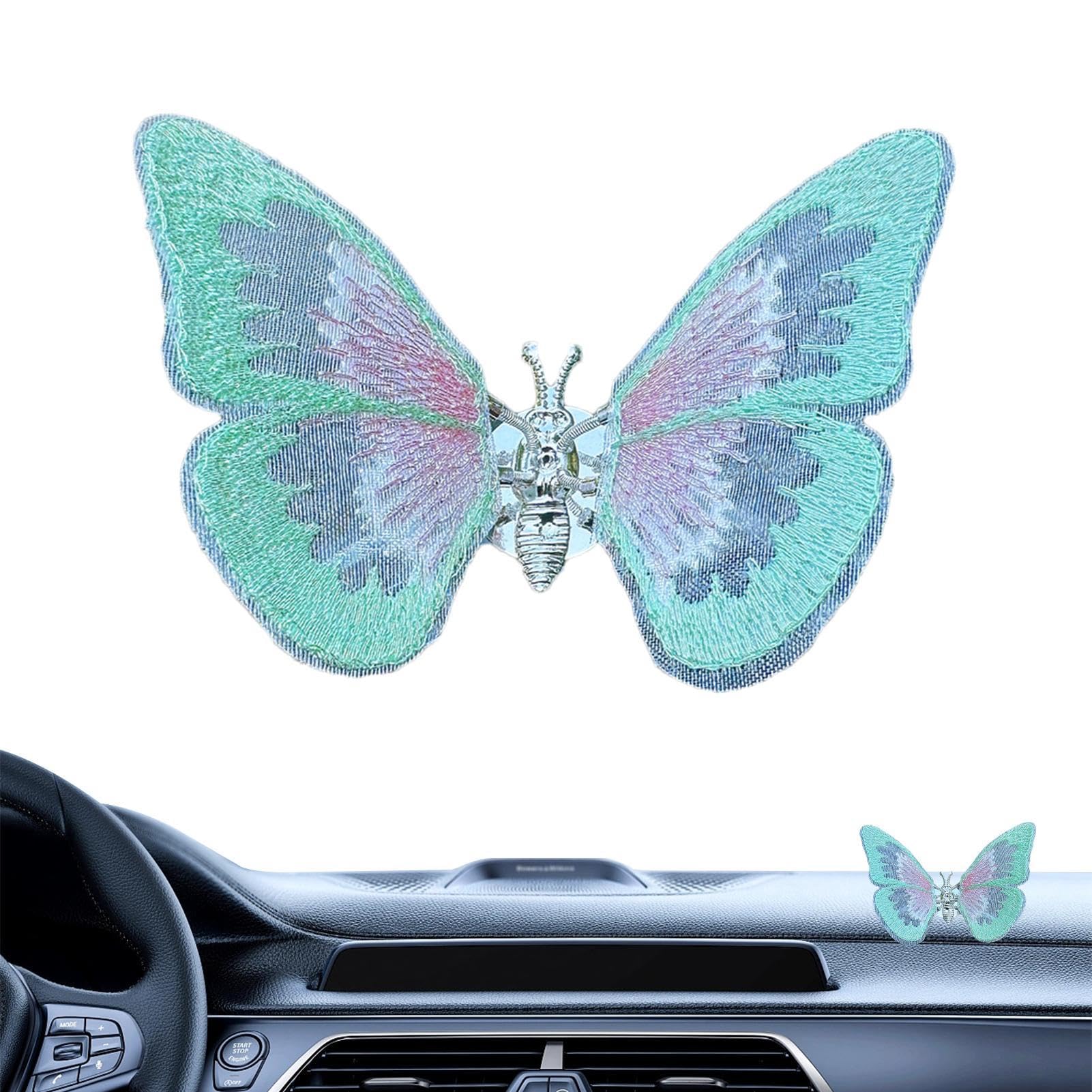 Derwrtup Auto-Armaturenbrett-Dekorationen,Auto-Armaturenbrett-Ornament | Kreative Schmetterlings-Armaturenbrett-Verzierung, Auto-Innendekoration - Verschleißfestes Butterfly-Autozubehör, von Derwrtup