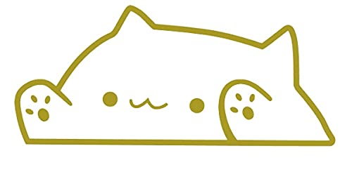 Desconocido Vinyl-Schnittaufkleber Bongo Cat 15 x 6,5 cm (Gold) von Desconocido