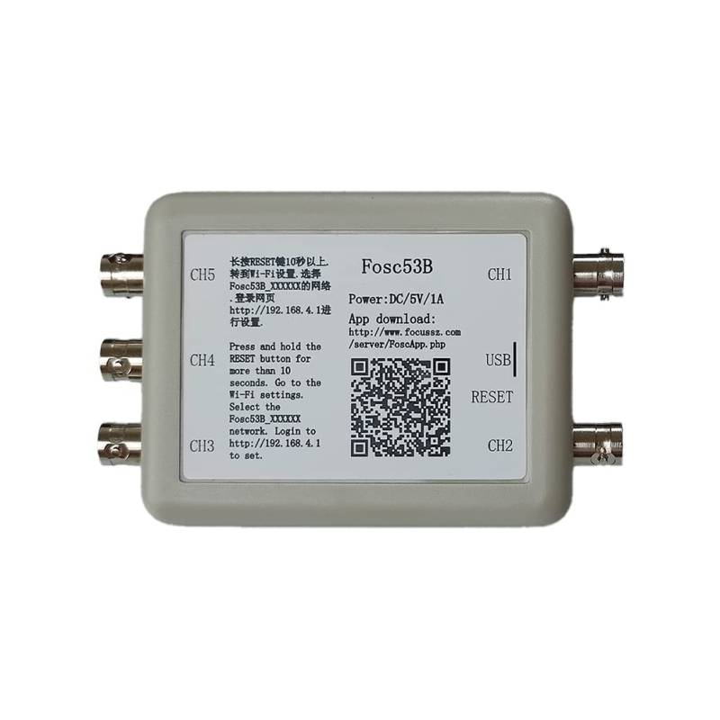 Desikixudy Fosc53B Wireless Wi-Fi 5-Kanal USB Oszilloskop Virtual Data Storage Acquisition Recorder für Automobilwartung von Desikixudy