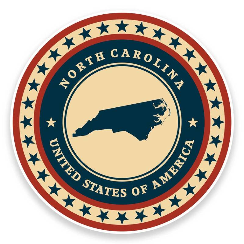 2 x 10 cm North Carolina USA Vinyl-Aufkleber für Laptop, Auto, Reisegepäck #9426 (10 cm breit x 10 cm hoch) von DestinationVinyl