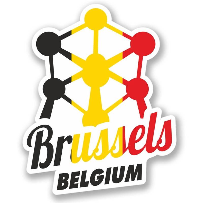 2 x 10cm/100mm Brüssel Belgien Vinyl SELBSTKLEBENDE STICKER Aufkleber Laptop reisen Gepäckwagen Cool Zeichen Spaß #4347 von DestinationVinyl