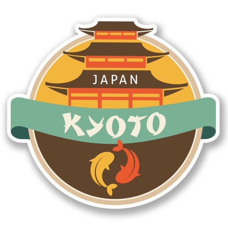 2 x 10cm/100mm Japan Kyoto Vinyl SELBSTKLEBENDE STICKER Aufkleber Laptop reisen Gepäckwagen Cool Zeichen Spaß #5707 von DestinationVinyl