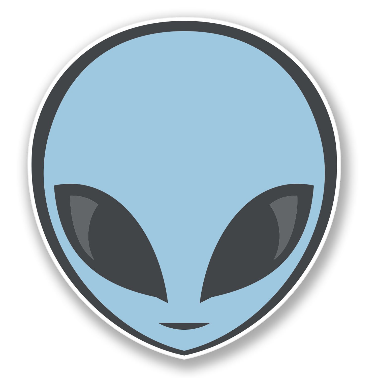 2 x Alien-Vinyl-Aufkleber für iPad, Laptop, Auto, Skateboard, Skate, Helm, UFO #4474 (9,2 cm breit x 10 cm hoch) von DestinationVinyl