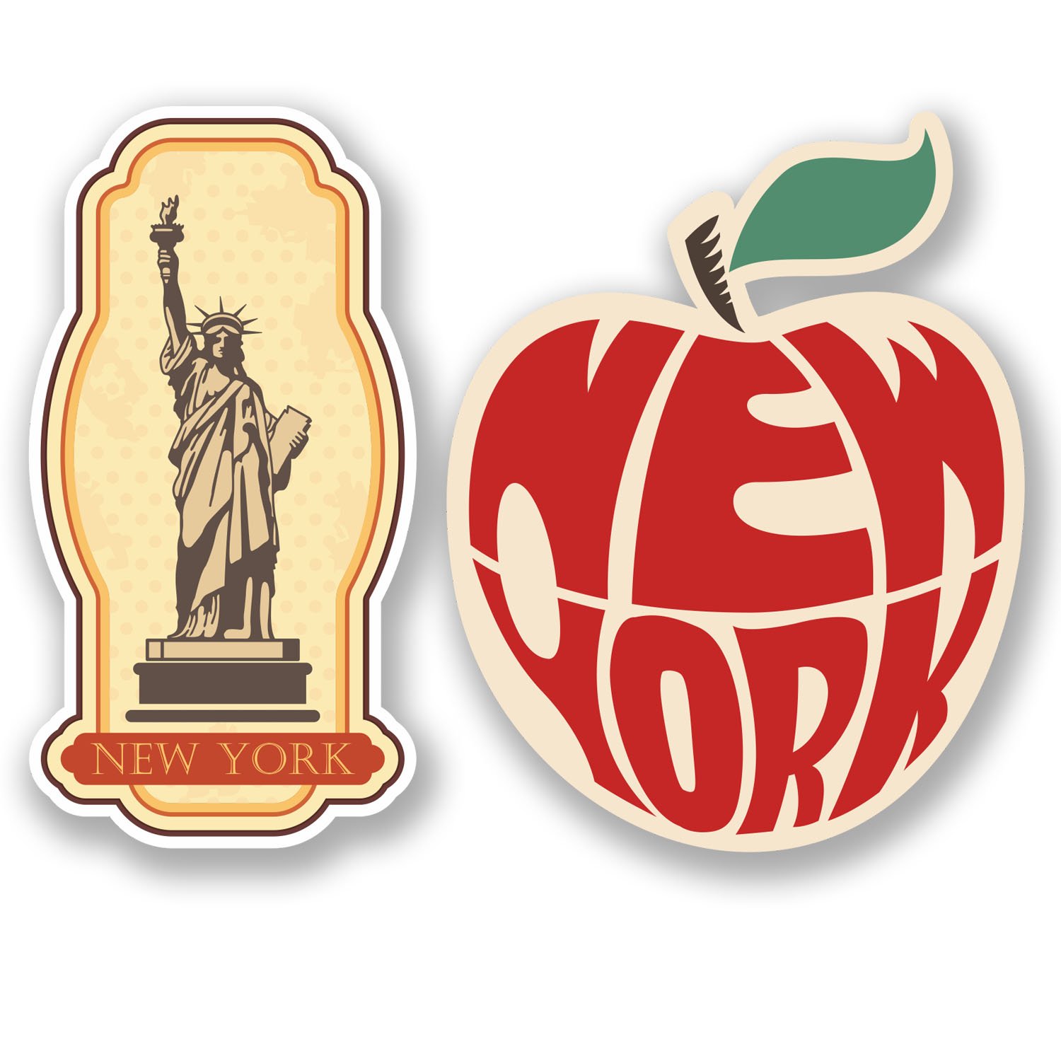 2 x New York USA Vinyl-Aufkleber für iPad, Laptop, Auto, Koffer, Reise-Etiketten #4809 (10 cm auf der längsten Seite). von DestinationVinyl