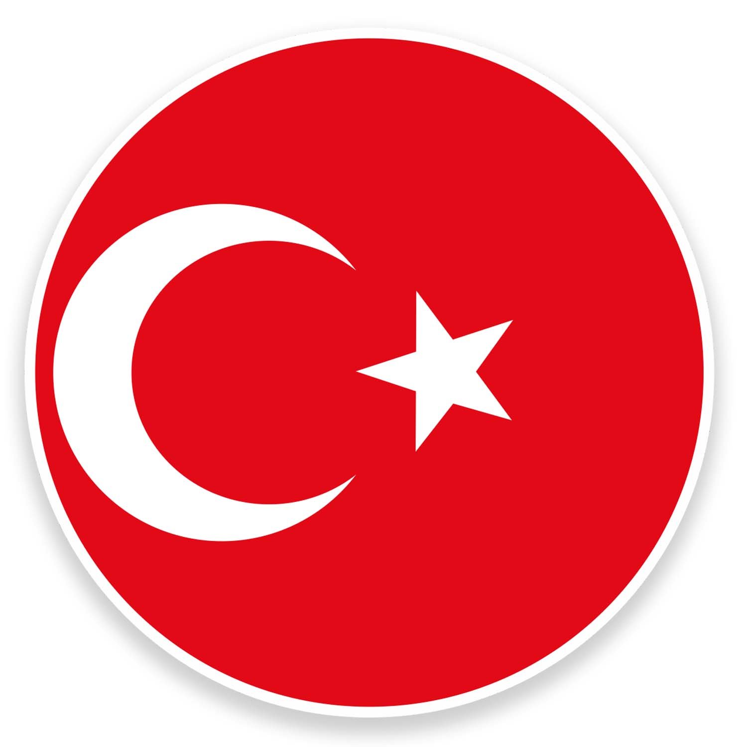 #9128 Vinyl-Aufkleber, Türkei, Türkische Flagge, 10 cm breit x 10 cm hoch, 2 Stück von DestinationVinyl