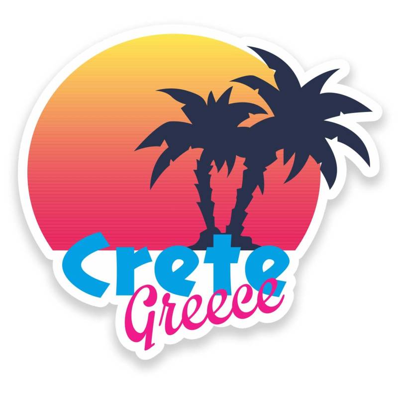 #9177 Vinyl-Aufkleber, Motiv: Kreta Griechenland, für Laptop, Reisegepäck, Auto, Flagge, 10 cm breit x 9,2 cm hoch, 2 Stück von DestinationVinyl