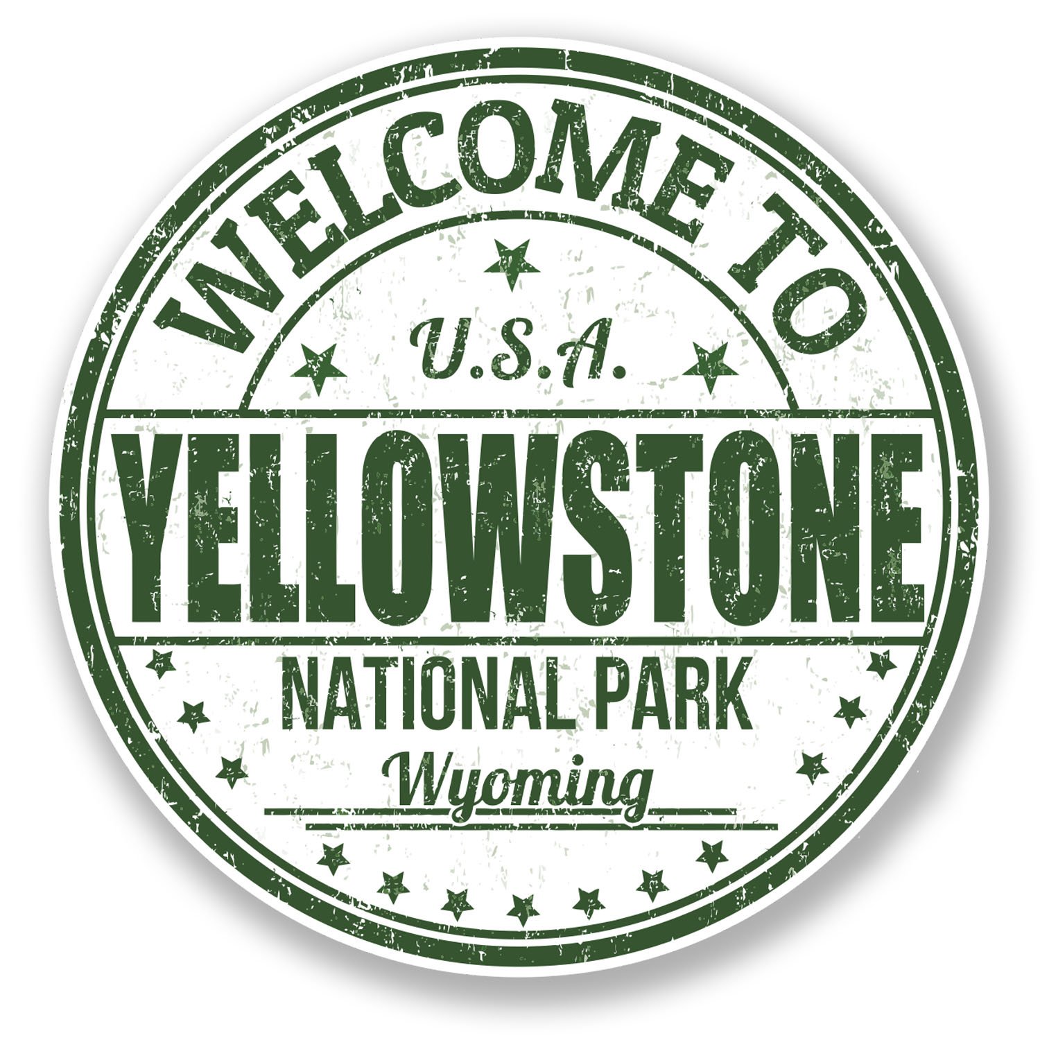 Yellowstone National Park USA Vinyl-Aufkleber für Laptop, Gepäck, Reisen, 10 x 10 cm, 2 x 10 cm von DestinationVinyl