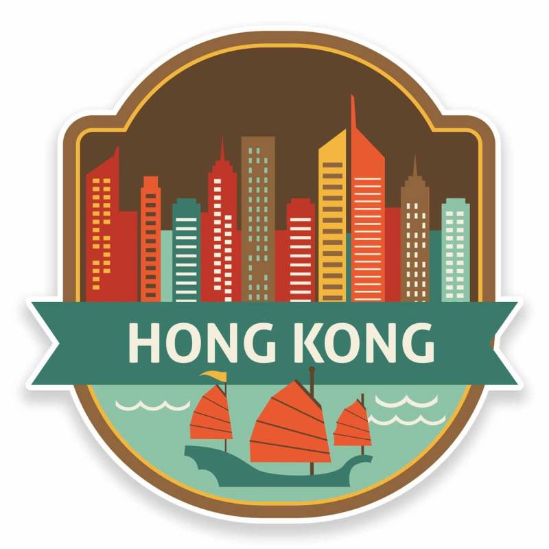 Vinyl-Aufkleber, Hongkong, 10 cm breit x 10 cm hoch, 2 Stück von DestinationVinyl