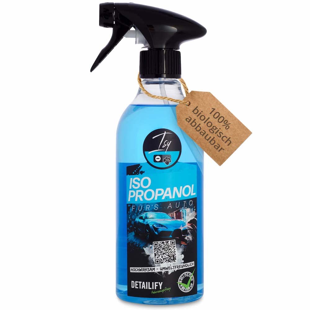 Detailify Isopropanol Isy Fettlöser für Auto Fettentferner Lackreiniger Universalreiniger Autolack 99,9% Reinheit Detailing Entfetter KFZ 500 ml von Detailify