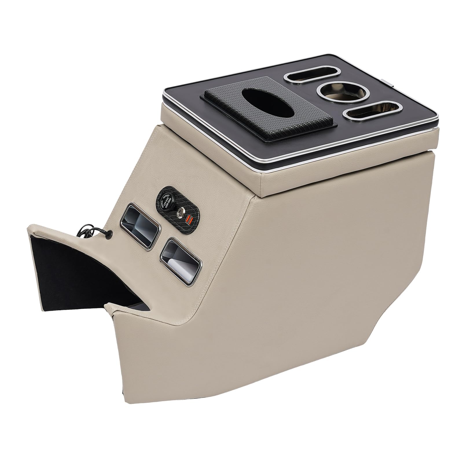 Beige Armlehne Box, Mittelkonsole für Fahrzeuge Armlehnenbox mit USB und Getränkehalter Aschenbechern, für Mercedes Benz 2014-2022 V220 V250 V260 W447 von Dettchan