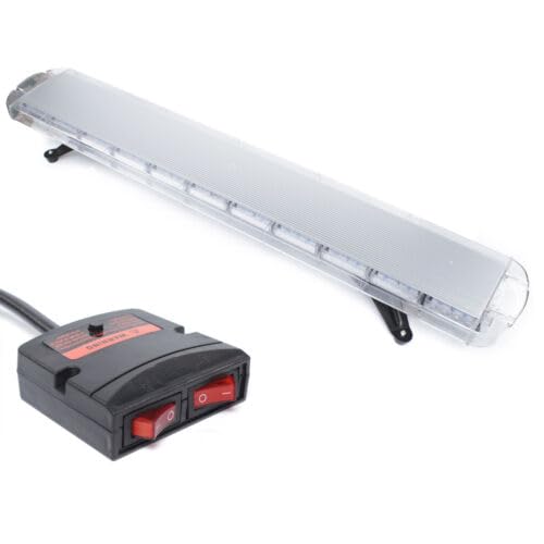 Dettchan Gelb LED Rundumleuchte, Steuerschalter Blitzleuchte Schraube Amber Warnleuchte Notfallblinklampe Auto Lichtleiste, für LKW Dach Oben Warnlicht 131x22x12.5cm von Dettchan