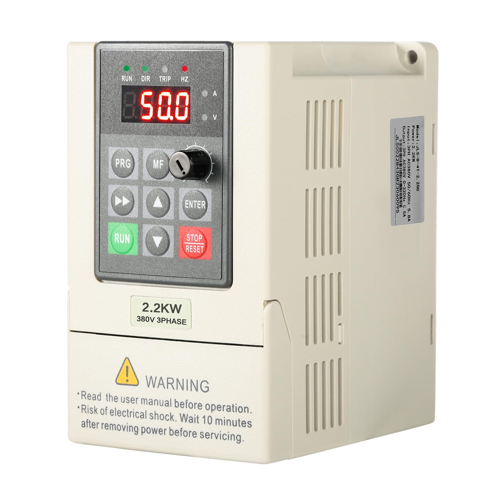 VFD Frequenzumrichter 230V 380V Einphasiger 220V-Eingang Dreiphasiger 380V-Ausgang 2.2KW Frequenzumrichter CNC Frequenzumrichter Werksmodell JLS-E-2S-2.2GB-4T (mit 2M Verlängerungskabel) von DewinLVD