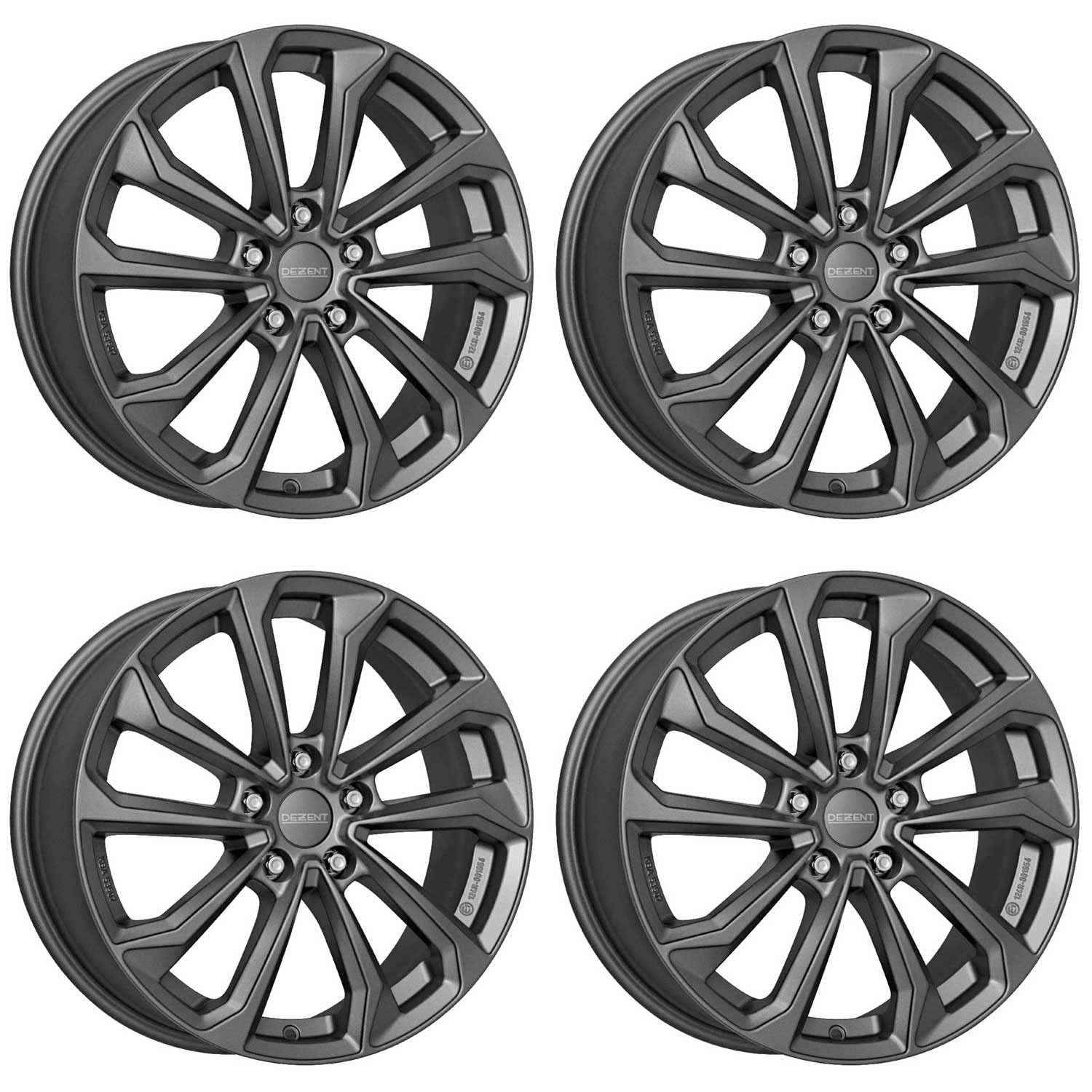 4x Dezent Felgen Alufelgen KS graphite 7.5Jx19 ET49,50 5x114,3 kompatibel mit Kia Carens deed Ceed Pro Ceed Sorento Soul Venga E-Soul EV6 Niro von Dezent