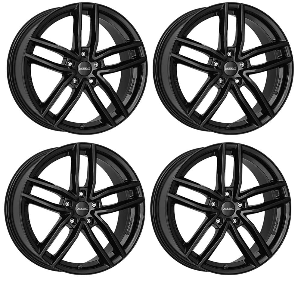 4x Dezent Felgen Alufelgen TR black 7.0Jx17 ET35 5x100 kompatibel mit Seat Cordoba Ibiza Leon Toledo Arona von Dezent