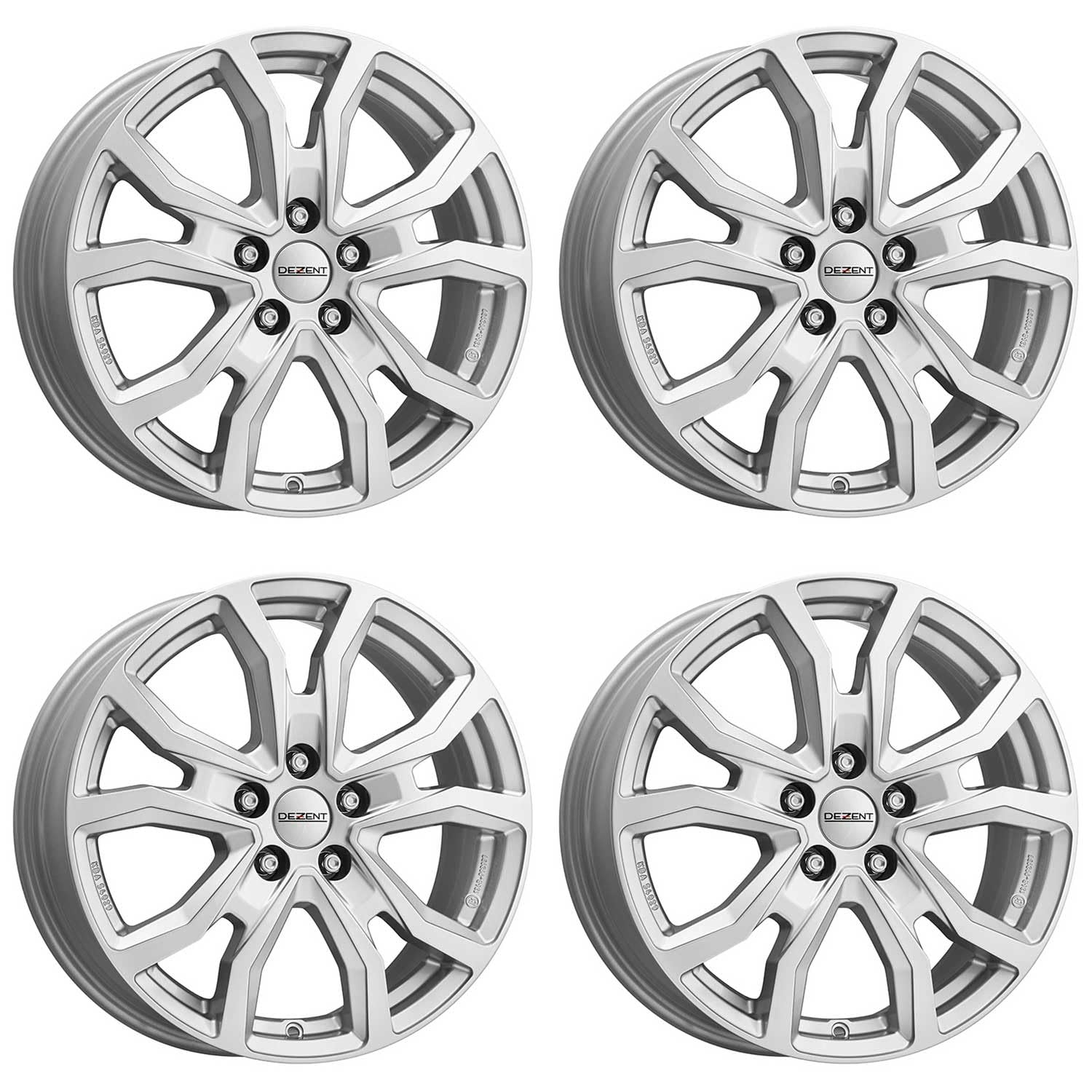 4x Dezent Felgen Alufelgen TV silver 6.5Jx17 ET49 5x112 kompatibel mit Audi A3 von Dezent