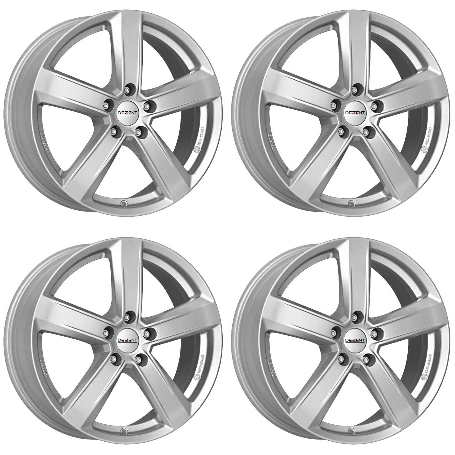 4x Dezent Felgen TU silver 7.5Jx17 ET55 5x108 kompatibel mit Ford Focus Galaxy Kuga Mondeo S-Max von Dezent