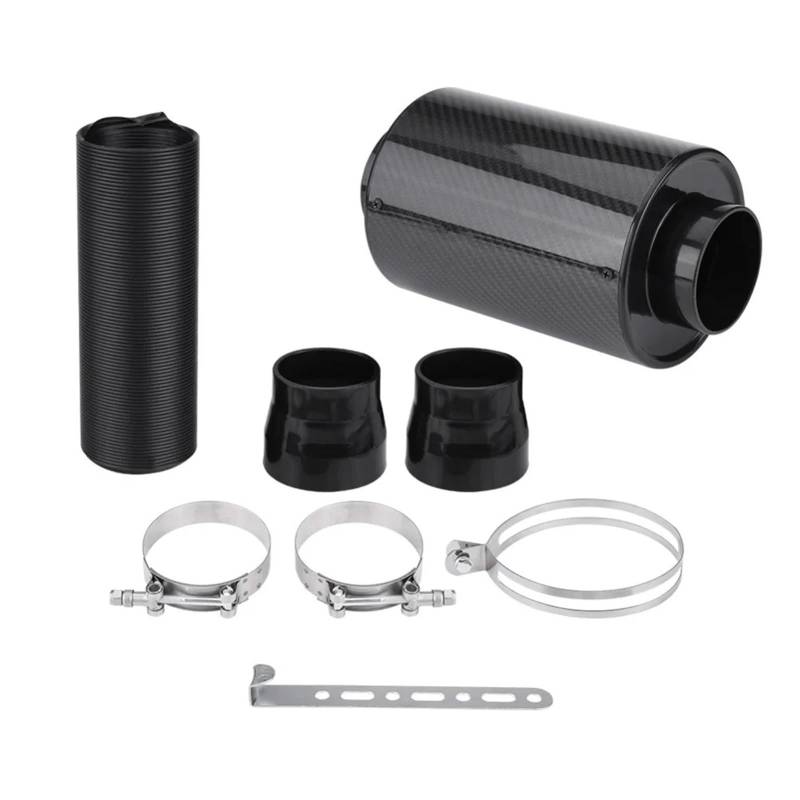 Ansaugrohr 1set 76mm 3 Zoll Universal Auto Kaltluftfilter Carbon Feed Geschlossenen Ansaugrohr Schlauch Kit Luft Einlass Schlauch von Dfvajwc