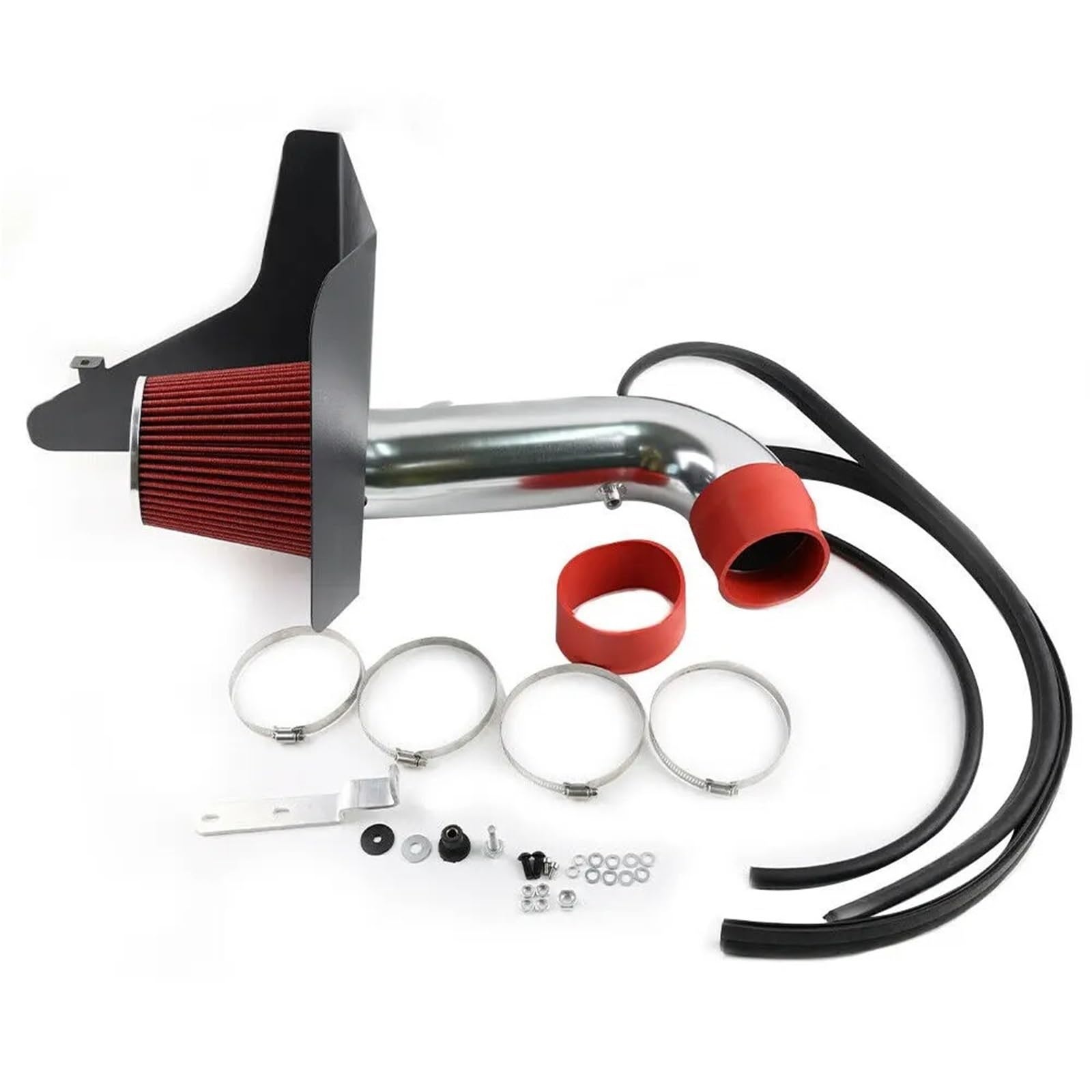 Ansaugrohr Für Camaro Für 6,2 L V8 10-15 Motor Fahrzeug Teile Auto Teile Motor 4'' Cold Air Intake System Kit + Hitzeschild Rot Filter Luft Einlass Schlauch von Dfvajwc