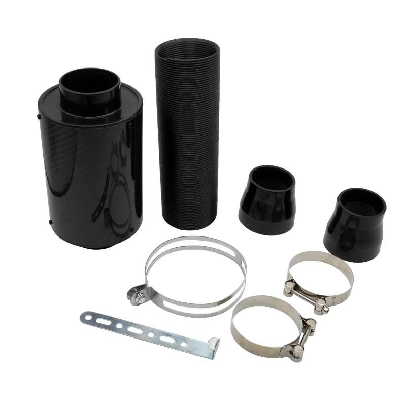 Ansaugrohr Rennwagen Universal 76 Mm 3 Zoll Kohlefaser-Kaltlufteinlass-Kit Mit High-Flow-Luftfilter 76 Mm Bis 63 Mm Luft Einlass Schlauch von Dfvajwc