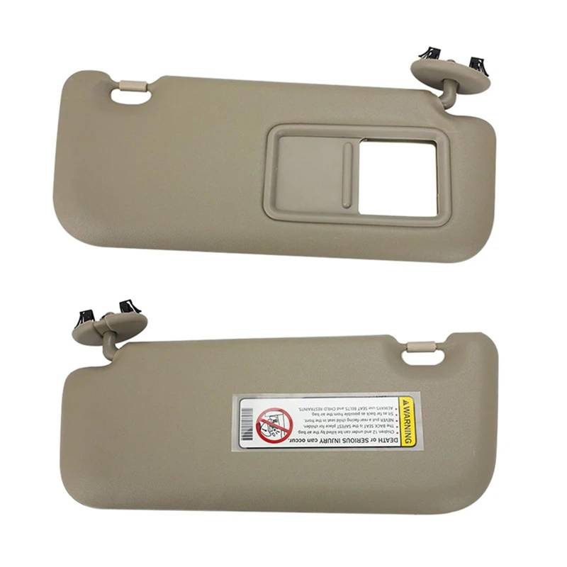 Auto Sonnenblende Auto-Innensonnenblende Mit Spiegel Grau Beige Sonnenschutz Links Rechts Fahrerseite Für Toyota Auris Für Corolla 2010 2011 2012 2013 Sonnenblende Auto(Beige 1 Set) von Dfvajwc