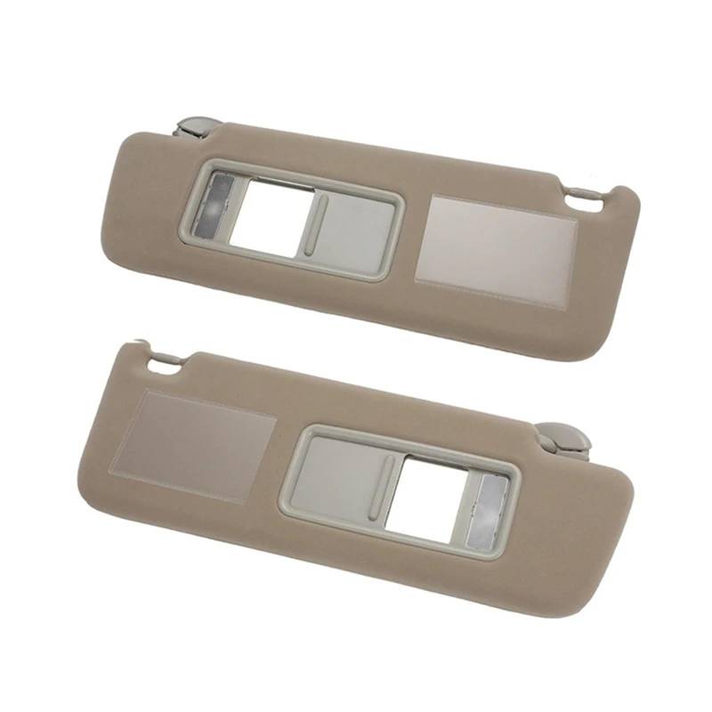 Auto Sonnenblende Sonnenblende Mit Seitenlampe Fahrer Beifahrerseite Sonnenblendenverlängerung Blendschutz Für Toyota Für Land Für Cruiser J12 Prado LC 120 2003–2009 Sonnenblende Auto(Beige 1 Pair) von Dfvajwc