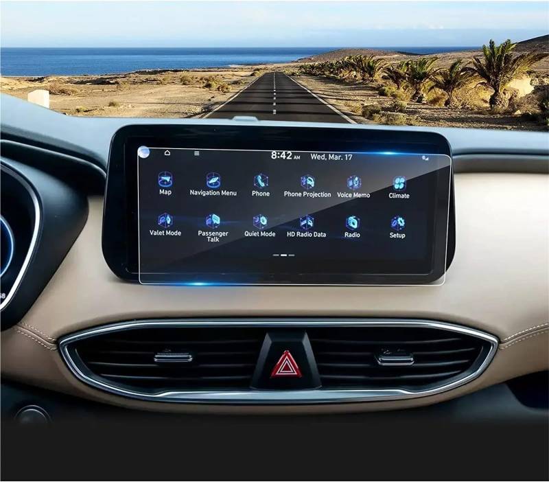 Displayschutzfolie Für Hyundai Für Santa Für Fe 2021 2022 2023 10,25-Zoll Screen Protector Navigation GPS Bildschirm Gehärtetes Glas Schutz Auto Zubehör GPS-Navigations-Displayschutz von Dfvajwc