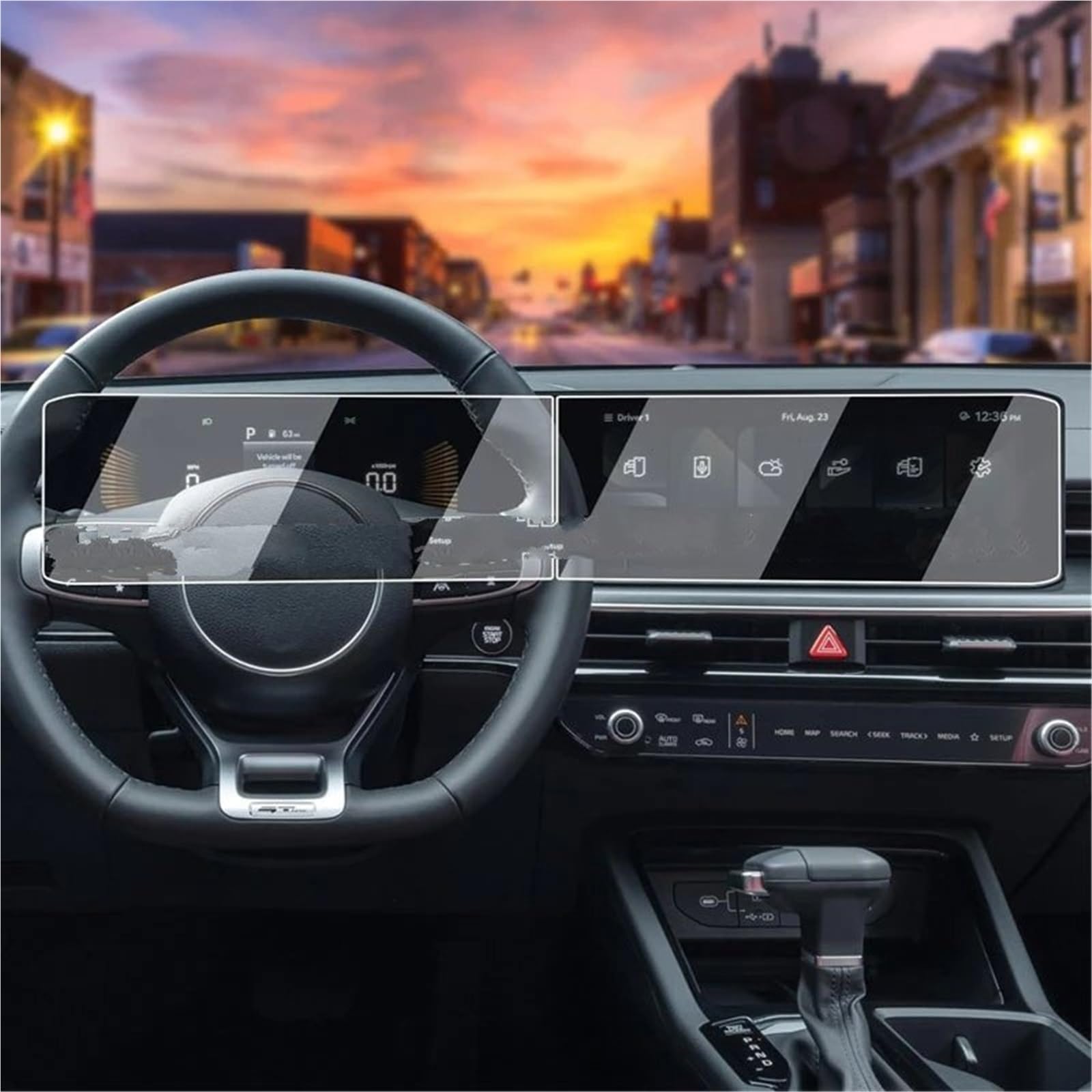 Displayschutzfolie Für Kia Für Karneval 2025 12,3 Zoll Auto LCD GPS Navigation Und Dashboard Anti-scrtch Film Gehärtetes Glas Screen Protector GPS-Navigations-Displayschutz von Dfvajwc