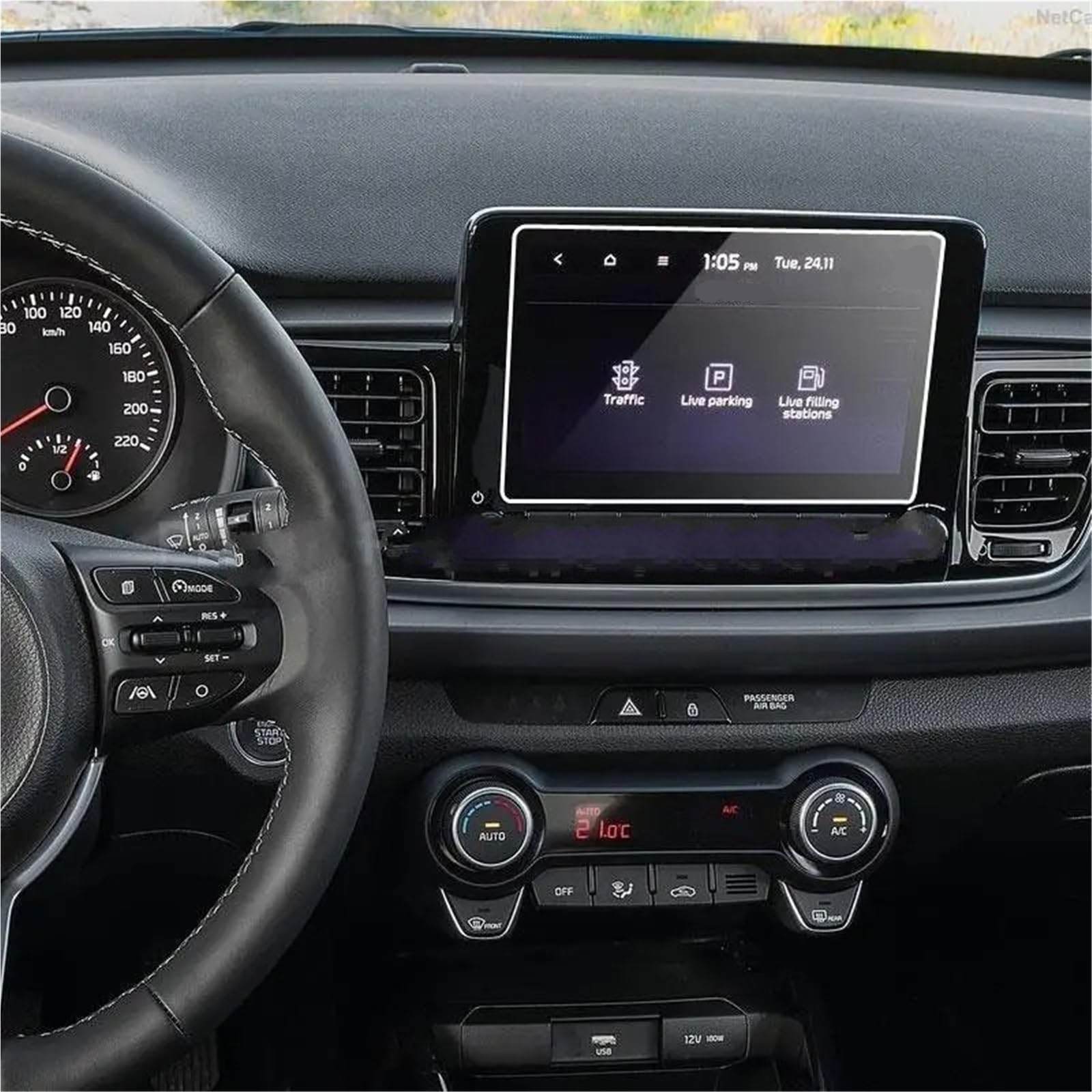 Displayschutzfolie Für Kia Für Rio 2021 2022 8 Zoll Auto Radio GPS Navigation Infotainment System Film Gehärtetes Glas Screen Protector GPS-Navigations-Displayschutz von Dfvajwc