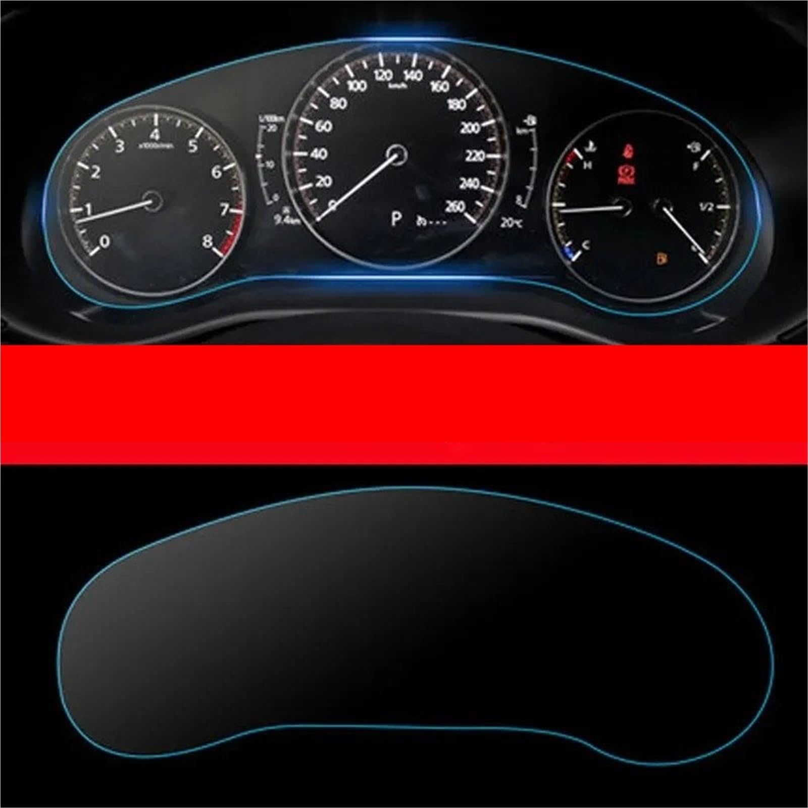 Displayschutzfolie Für Mazda 3 8,8 Zoll 2019 2020 2021 GPS Navigation Gehärtetem Glas Display-schutzfolie PET Instrument Panel Schutz Film GPS-Navigations-Displayschutz(B) von Dfvajwc