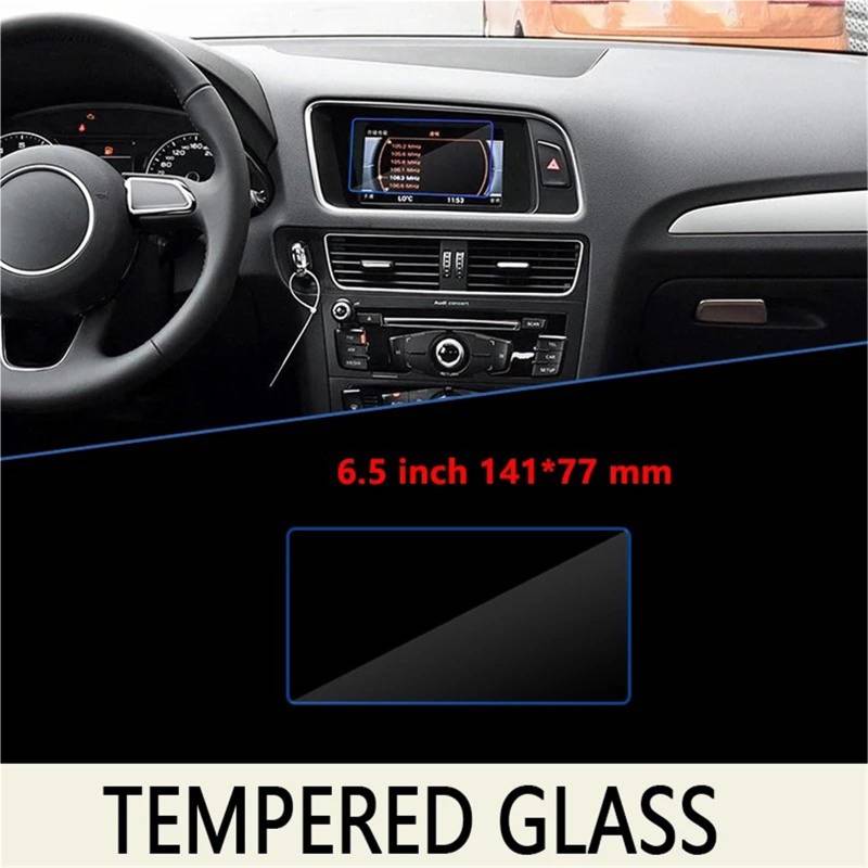 Displayschutzfolie Für Q5 Für 8R 2009 2010 2011 2012 2013 2014 2015 2016 Auto Navigation GPS Anti-fingerprint Film Full Screen Protector Gehärtetes Glas Zubehör GPS-Navigations-Displayschutz(6.5 inch) von Dfvajwc