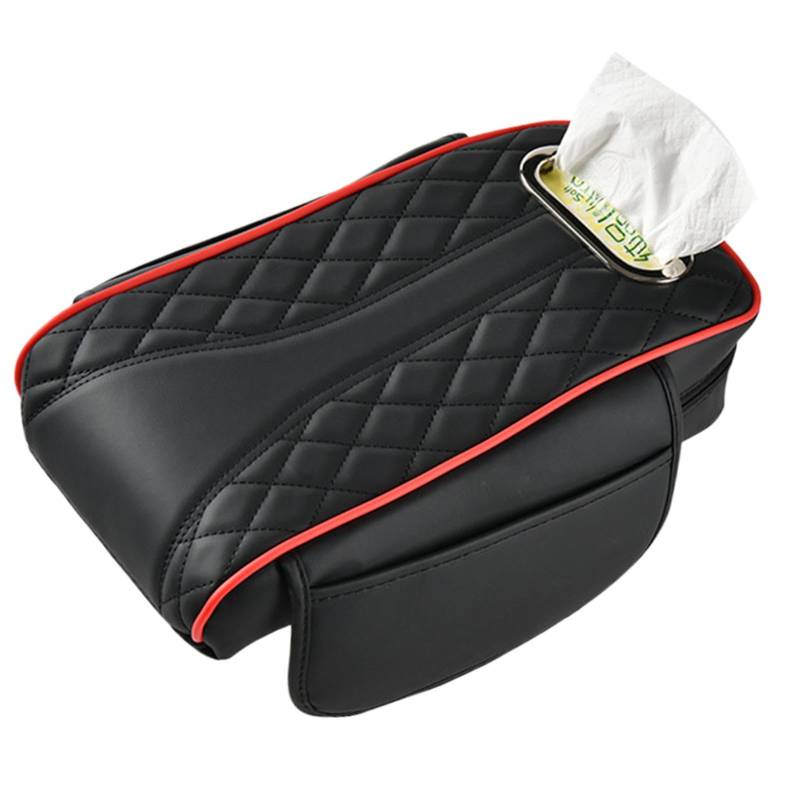 Car Center Console Cover, Elegant Arm Rest Cover, Car Armrest Cushion, Pu Leather Auto Center Console Pad, Stylish Foam Armrest Box W/Storage Bag, Hand Rest Pillow With Organizer Pockets For Vehicles von Dgayaeic