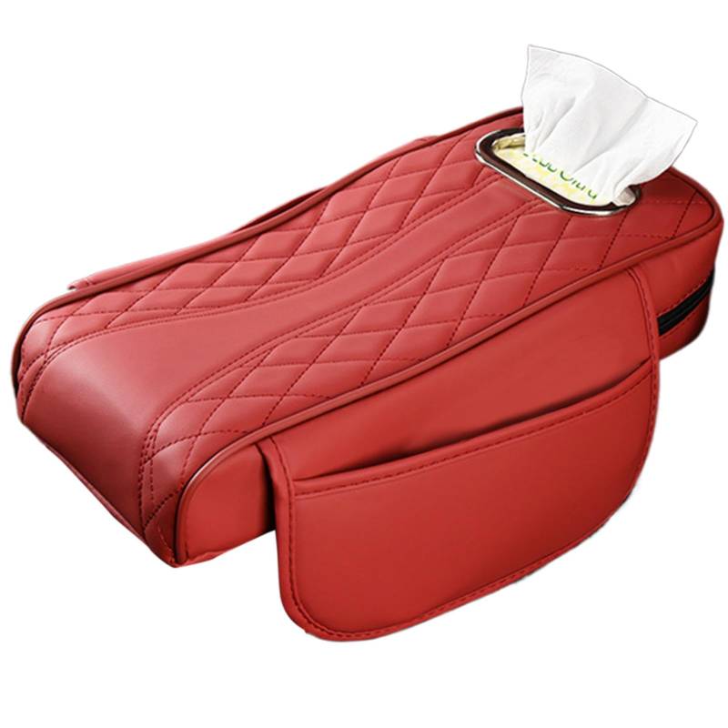 Car Center Console Cover, Elegant Arm Rest Cover, Car Armrest Cushion, Pu Leather Auto Center Console Pad, Stylish Foam Armrest Box W/Storage Bag, Hand Rest Pillow With Organizer Pockets For Vehicles von Dgayaeic