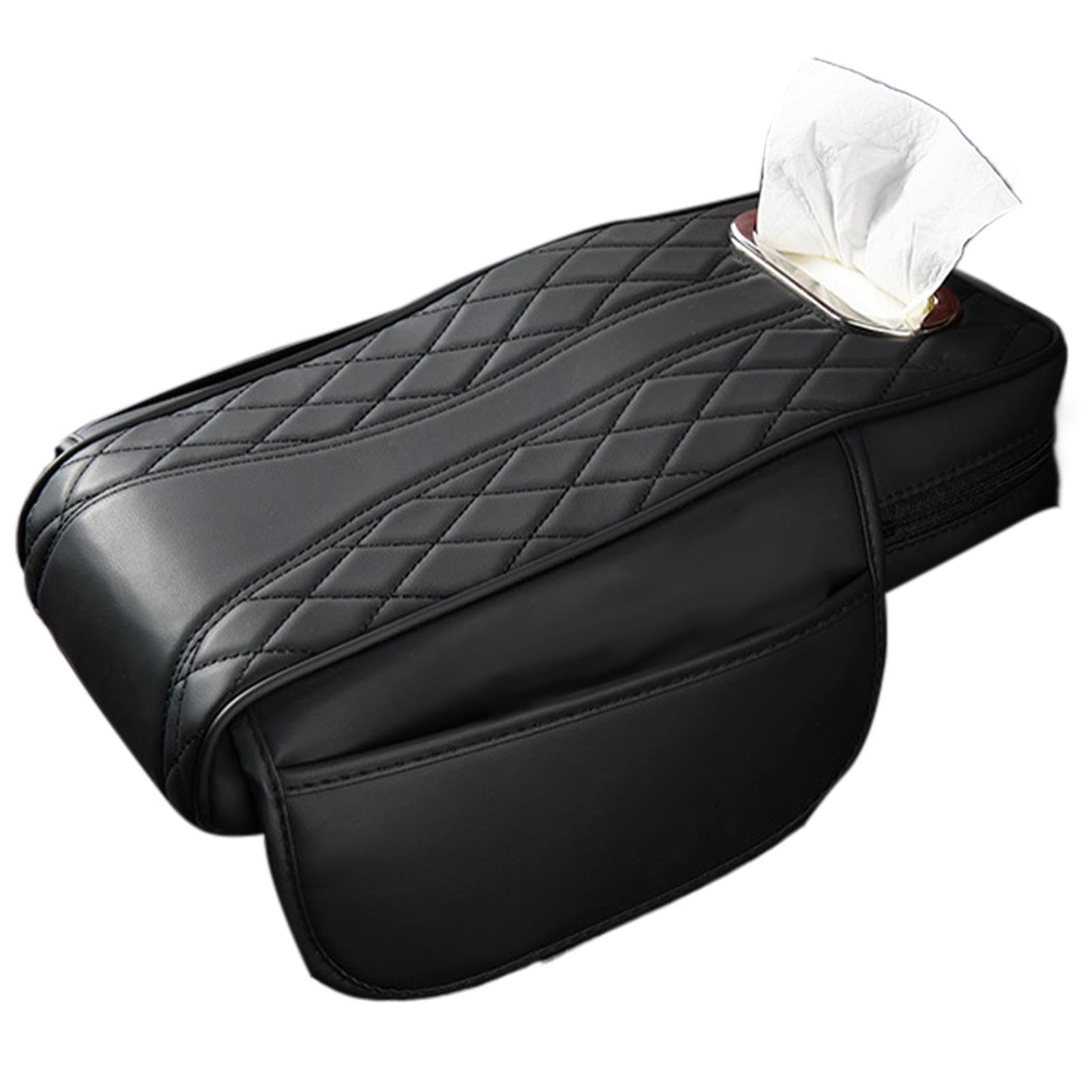 Car Center Console Cover, Elegant Arm Rest Cover, Car Armrest Cushion, Pu Leather Auto Center Console Pad, Stylish Foam Armrest Box W/Storage Bag, Hand Rest Pillow With Organizer Pockets For Vehicles von Dgayaeic