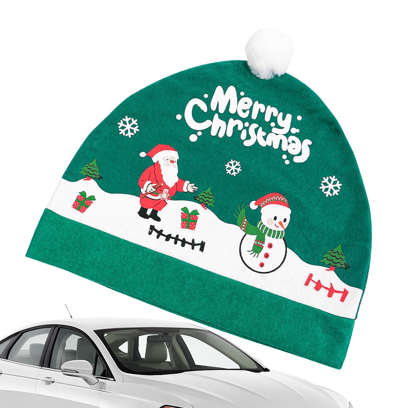 Christmas Car Headrest Covers, Santa Hat Headrest Cover, Holiday Auto Accessories, Headrest Protection Sleeve, Christmas Car Decoration Tear-Resistant Material Christmas Theme Easy to Put On for Cars von Dgayaeic