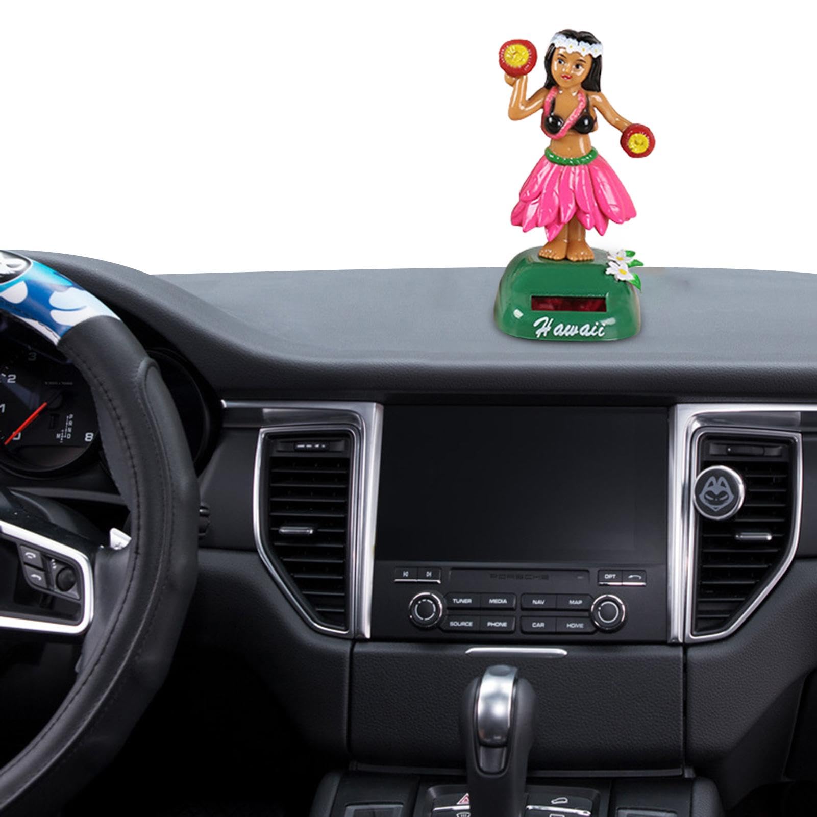 Dgkdek Auto-Armaturenbrett-Zubehör niedlich - Schaukelfiguren Hawaii Girl Autodekoration - Sammelfiguren, solarbetriebene Armaturenbrett-Ornamente, Schreibtischdekoration, Auto-Innenausstattung von Dgkdek