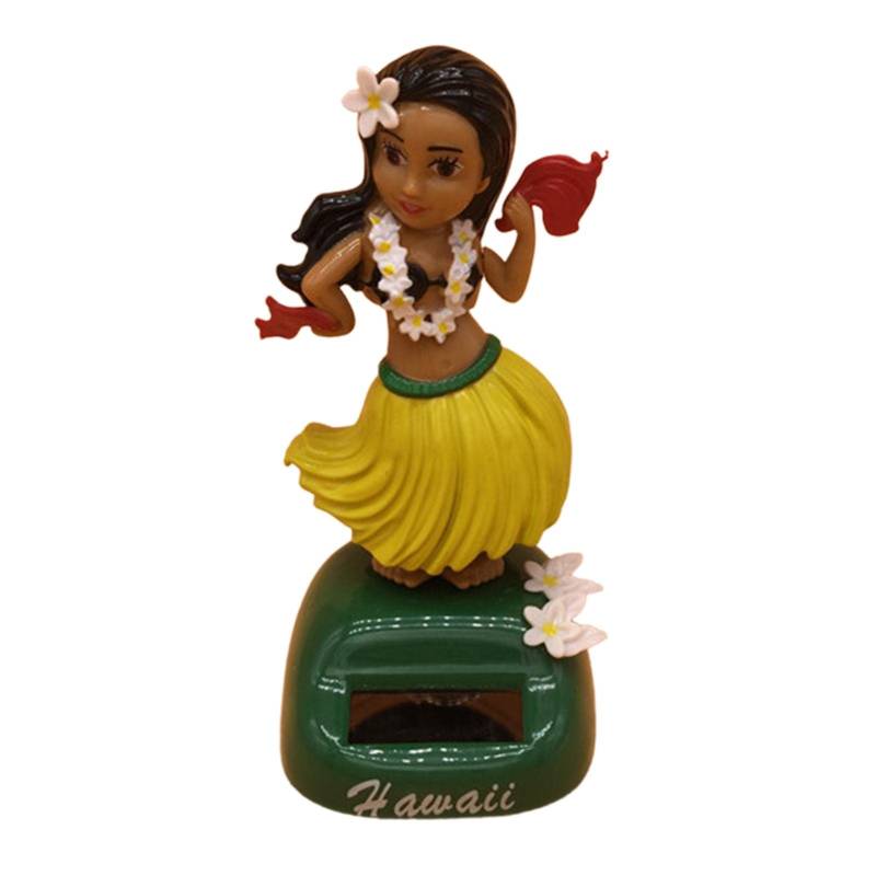 Dgkdek Auto Armaturenbrett lustig - Miniaturpuppe Hawaii Mädchen Figur,Sammelfiguren, solarbetriebene Armaturenbrett-Ornamente, Schreibtischation, Auto-Innenausstattung von Dgkdek