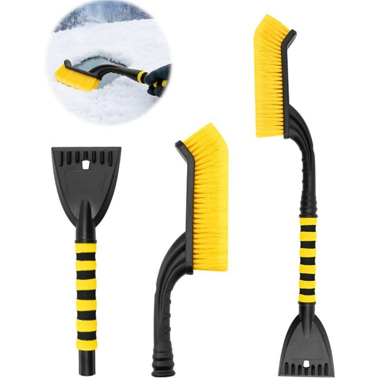 Dhqkqg Car Ice Scraper and Snow Brush 67 cm 2-in-1 Snow Brush with Ice Scraper Car with Broom, Removable Ice Scraper, Winter Broom Car, Snow Brush with Squeegee for Car, Truck, SUV Yellow von Dhqkqg