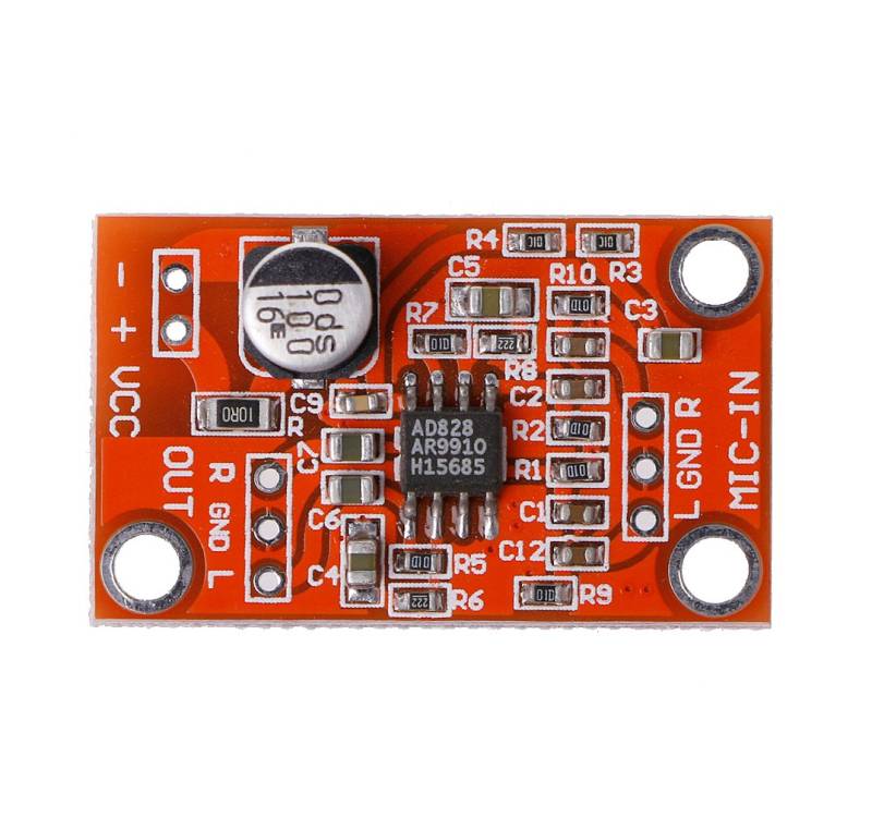 AD828 Stereo Dynamisches Mikrofon Vorverstärker Board MIC Vorverstärker Modul Für 3 8 V Elektronische Komponenten von Diarypiece