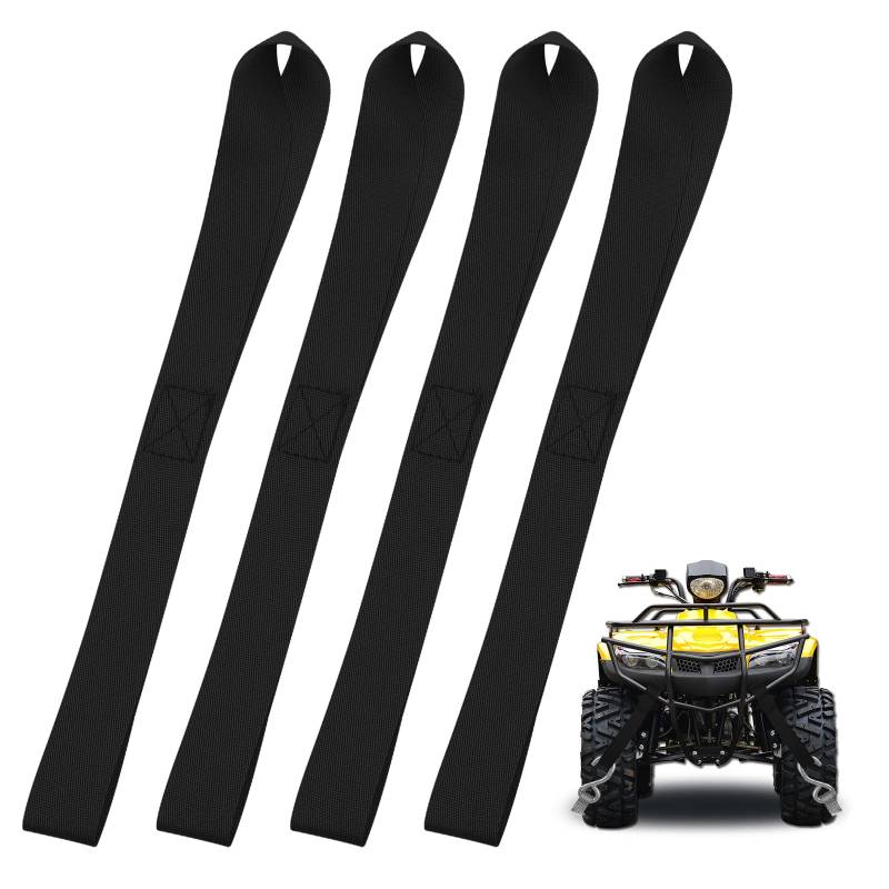 4 Stück Zurrschlaufen,30cm Schlaufen Spanngurte,Spanngurt Tie-Down Straps/Doppelschlaufen,25mm Breit,Schwarz Spanngurte mit Schlaufen,Zurr Schlaufen für Motorrad Auto Transport, Dirtbike von Dibotell