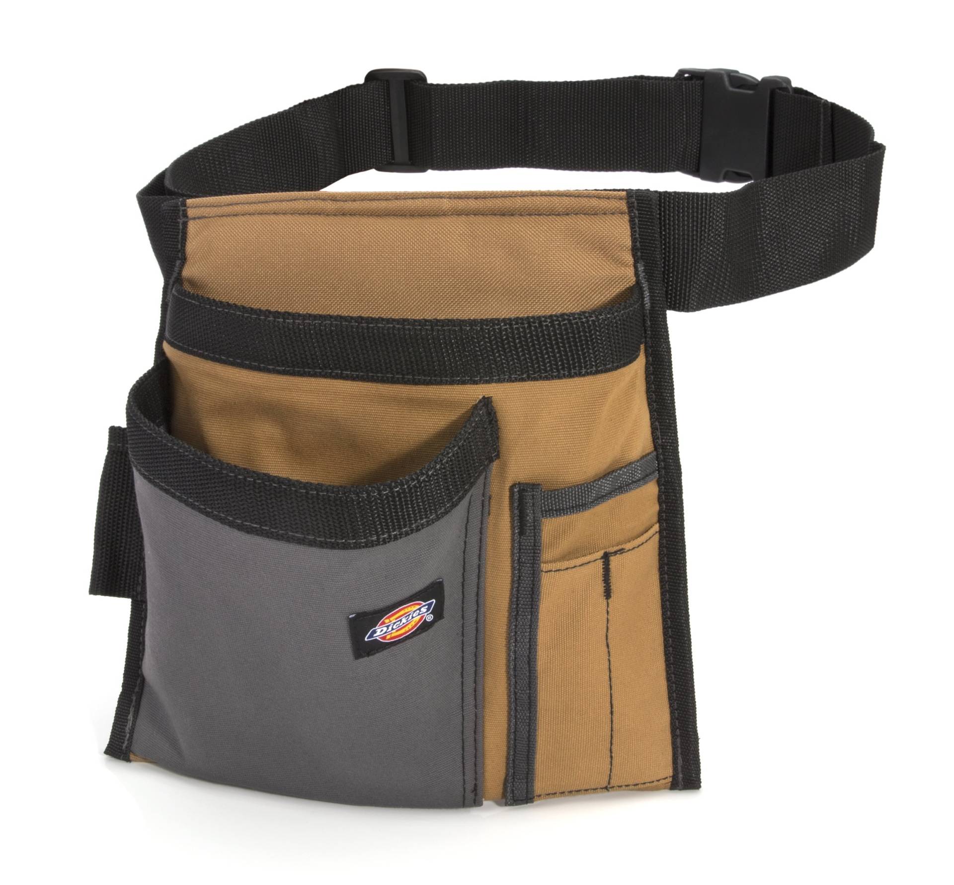 Dickies Werkzeuggürteltasche mit 5 Fächern, einseitig, für Schreiner und Bauarbeiter, strapazierfähige Canvas-Konstruktion, Verstellbarer Gürtel für individuelle Passform, Grau/Hellbraun von Dickies