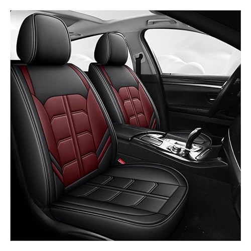 Diczkuoi Full Set Auto Sitzbezüge für Mini Hatchback(2013-2017),Anti-Aging, kein Verblassen, Anti-Ultraviolett, hochwertiges Leder, Wasser- und staubdicht, roter Stil von Diczkuoi