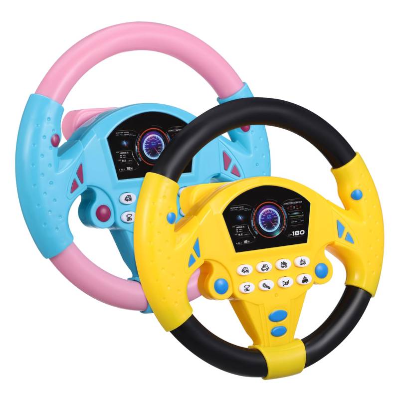 Didiseaon 2 Stück Lenkradsimulator Spielzeuglenkrad Für Auto Babyautospielzeug Armaturenbrett Babylenkrad Spielzeugautos Gefälschtes Lenkrad Kleinkindlenkrad Simulierter von Didiseaon