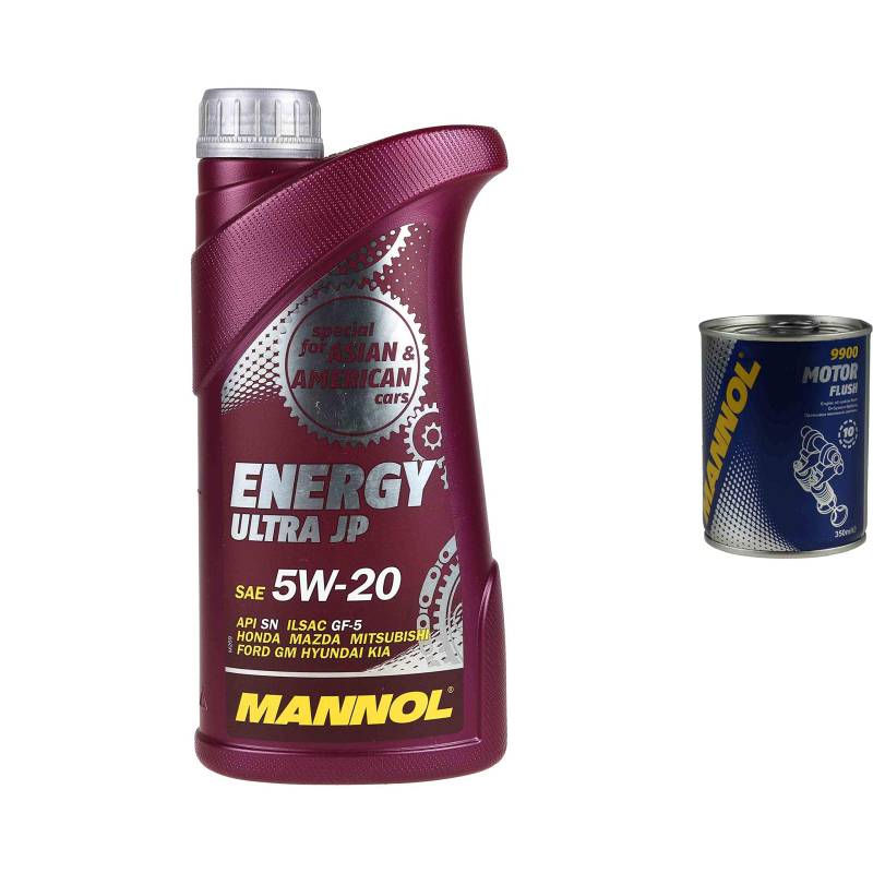 1L Motoröl MANNOL Energy Ultra JP 5W-20 1x MANNOL Motor Flush ADDITIV von Diederichs