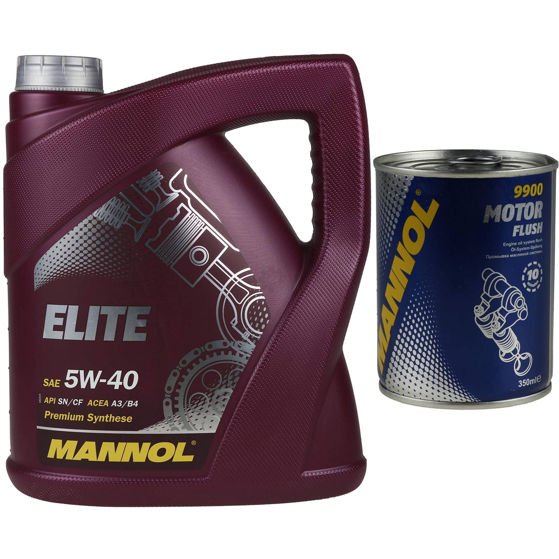 4L MANNOL Elite 5W-40 API SN/CF Motoröl Motorspülung Motor Flush Reiniger von Diederichs