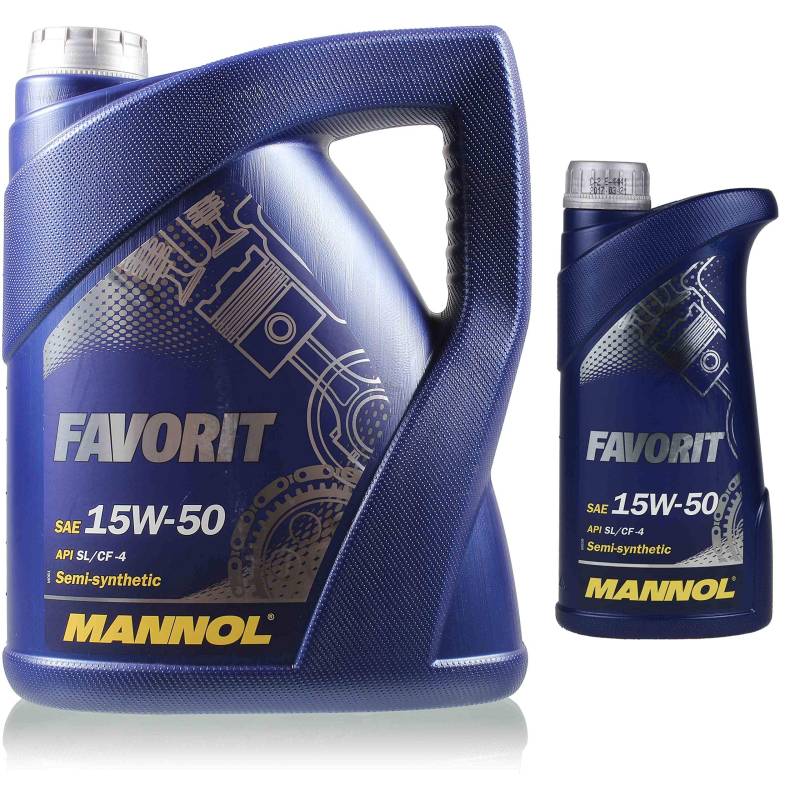 6 Liter MANNOL Motoröl Favorit 15W-50 API SL/CF/CF-4 Engine Oil Öl 11192463 von Diederichs