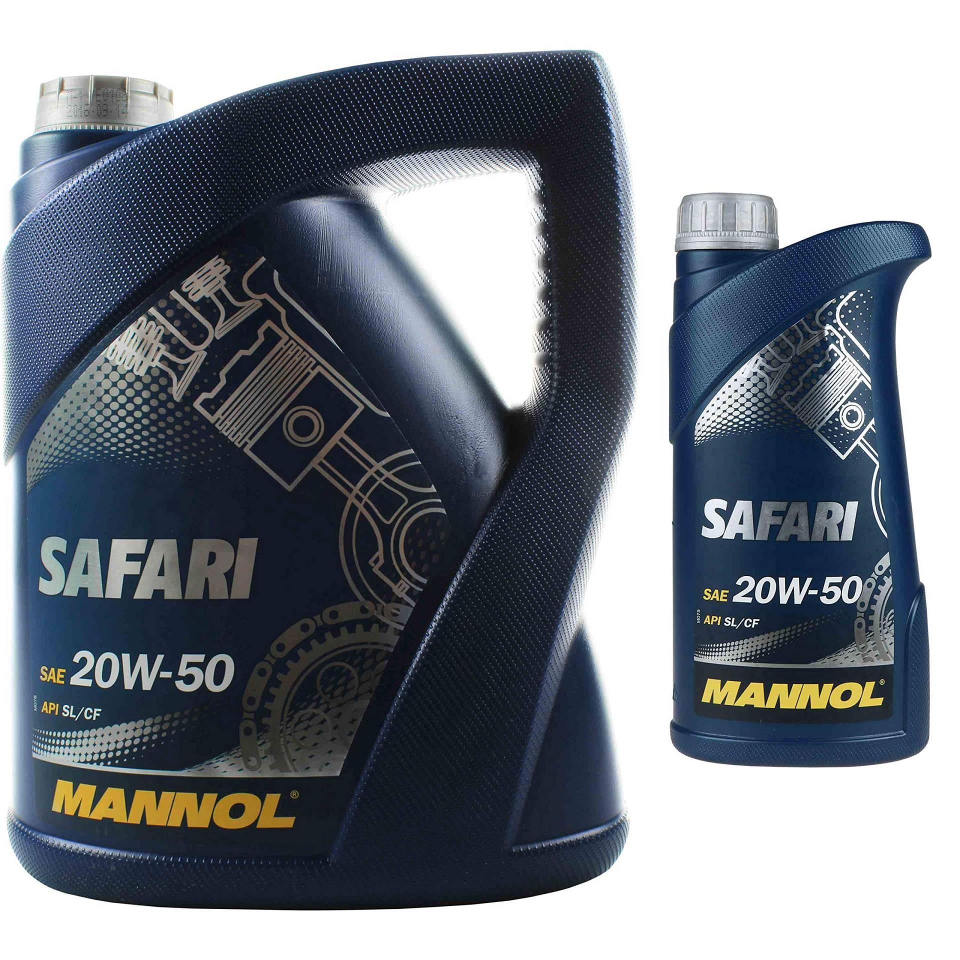 6 Liter Original MANNOL Motoröl Safari 20W-50 API SL/CF Engine Oil Öl 11192468 von Diederichs