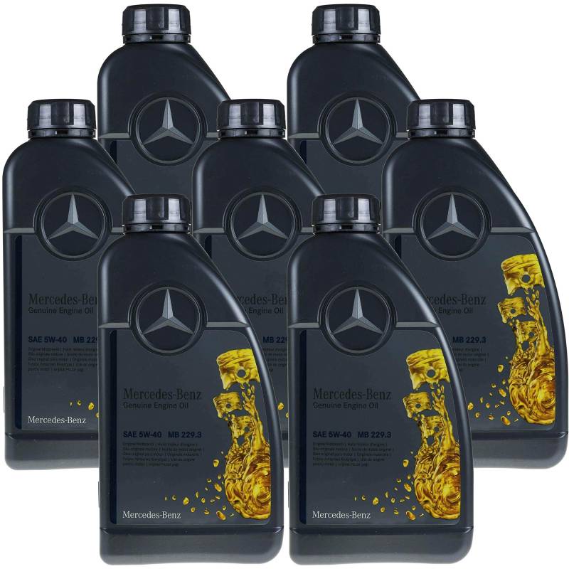 7x 1Liter PKW Synthetic Mercedes Benz Original MB 229.3 Motoröl 5W-40 von Diederichs